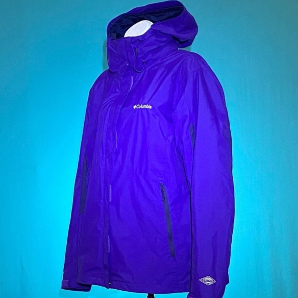 Purple Columbia Jacket with White Removable Fleece Liner, XL